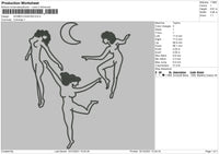 Women Dancing Embroidery File 4 size