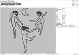 Women Dancing Embroidery File 4 size