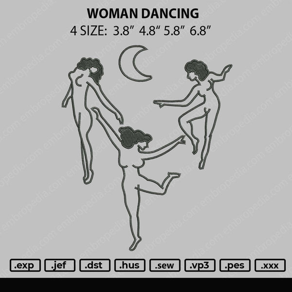 Women Dancing Embroidery File 4 size