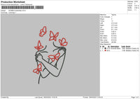 Women Butterflies Embroidery File 6 sizes