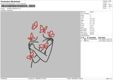 Women Butterflies Embroidery File 6 sizes