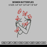 Women Butterflies Embroidery File 6 sizes
