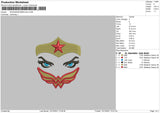 Wonder Woman Face Embroidery File 4 size