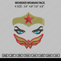 Wonder Woman Face Embroidery File 4 size