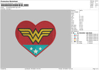 Wonder Woman Logo Embroidery File 4 size