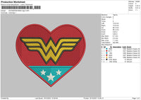 Wonder Woman Logo Embroidery File 4 size