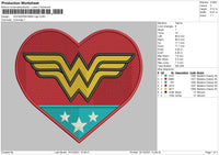 Wonder Woman Logo Embroidery File 4 size