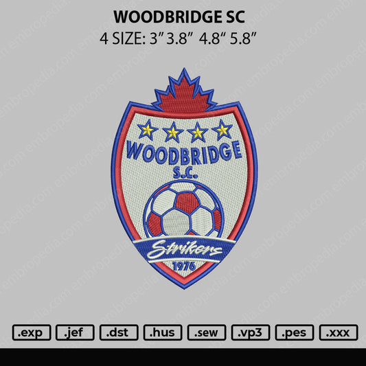 Woodbridge SC Embroidery File 4 size