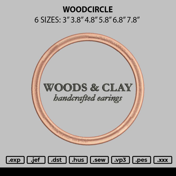 Woodcircle Embroidery File 6 sizes