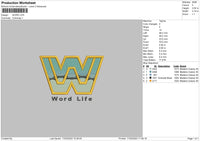 World W Embroidery File 6 sizes