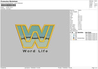 World W Embroidery File 6 sizes