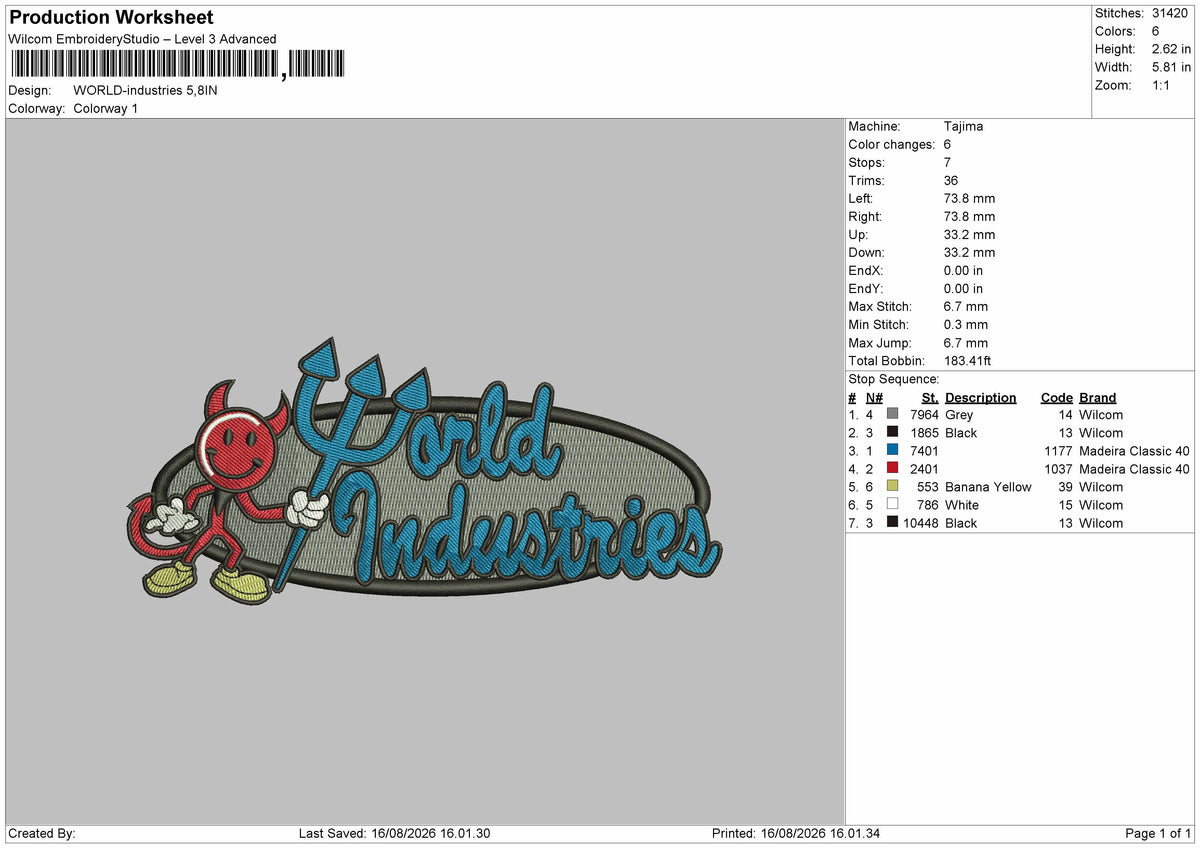 World Embroidery File 4 size
