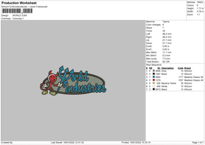 World Embroidery File 4 size