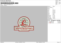 World Performers Embroidery File 4 size