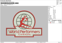 World Performers Embroidery File 4 size