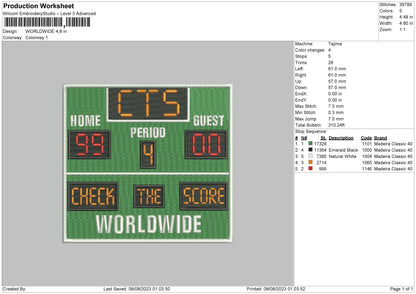 Worldwide Embroidery File 6 sizes