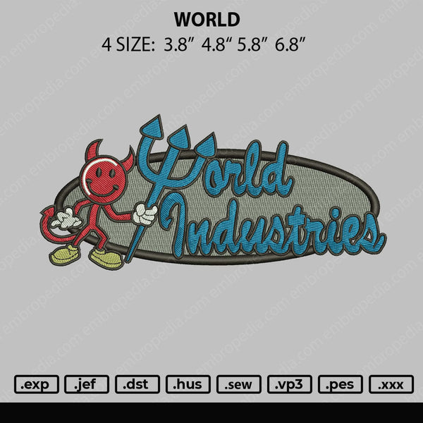 World Embroidery File 4 size