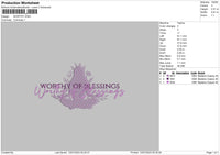 Worthy Embroidery File 6 sizes