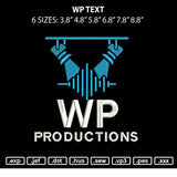 Wp Text Embroidery File 6 sizes