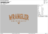 Wranglertext Embroidery File 6 sizes