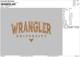 Wranglertext Embroidery File 6 sizes