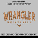 Wranglertext Embroidery File 6 sizes