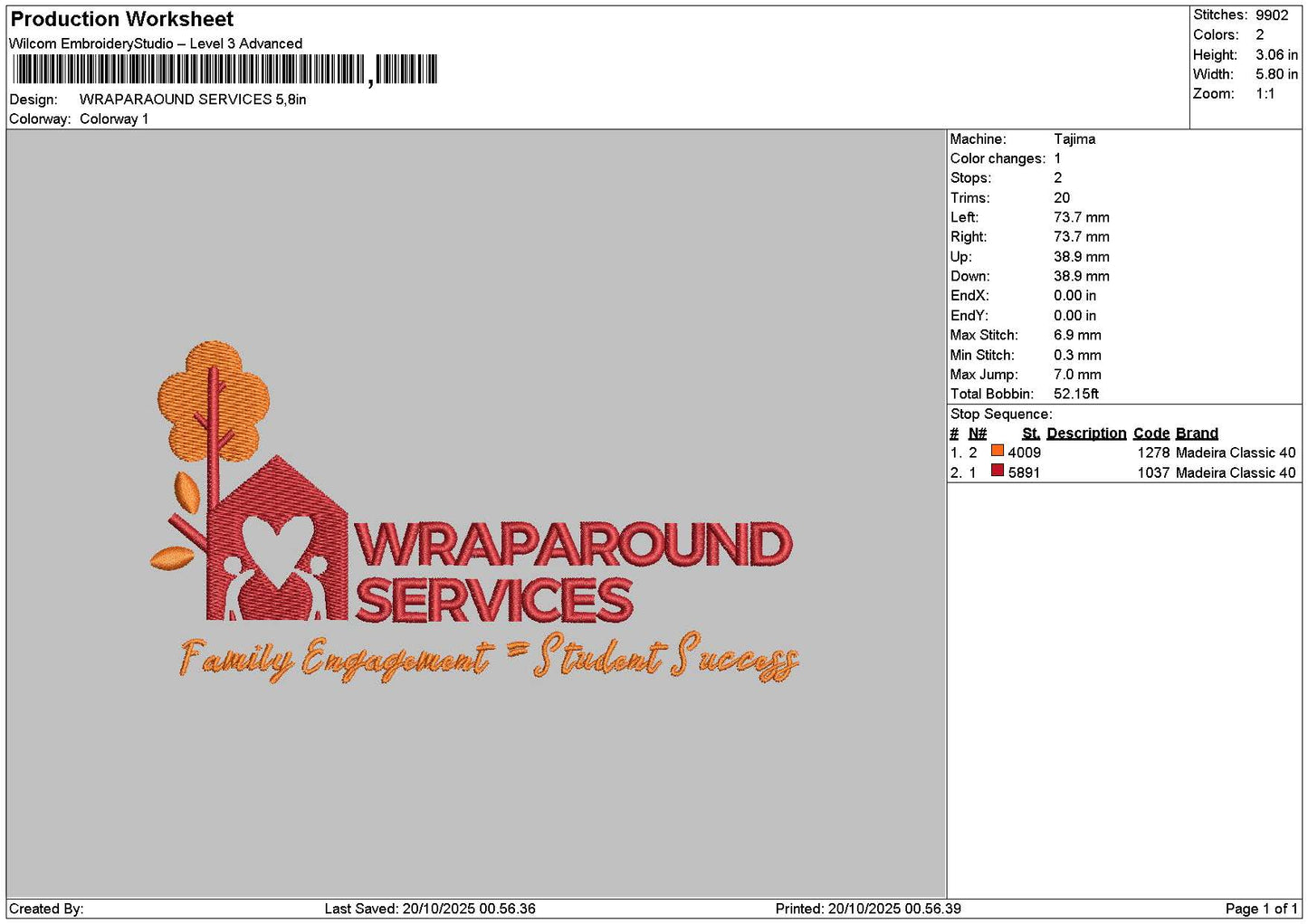 Servicestext 1910 Embroidery File 6 sizes