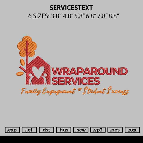 Servicestext 1910 Embroidery File 6 sizes