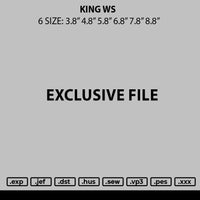 King Ws Embroidery File 6 sizes