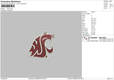 Wsu Logo Embroidery File 6 sizes