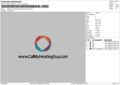 Callmyheatingguy Embroidery File 4 sizes