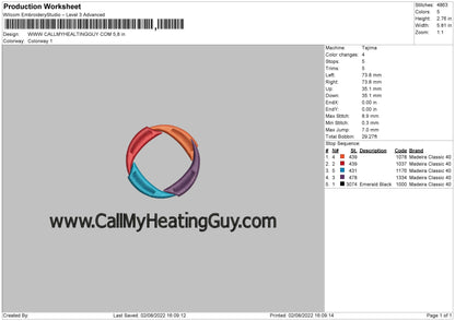 Callmyheatingguy Embroidery File 4 sizes