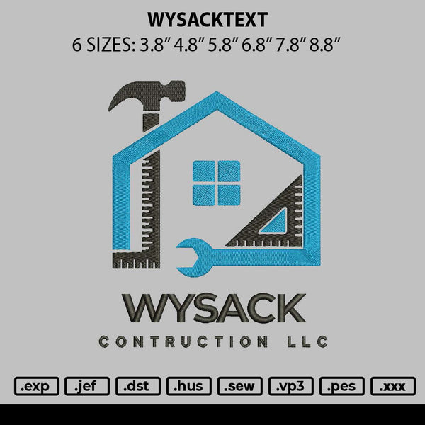Wysactext Embroidery File 6 sizes