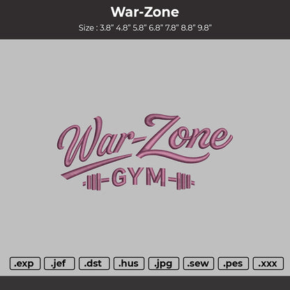 War-Zone Embroidery File 6 sizes