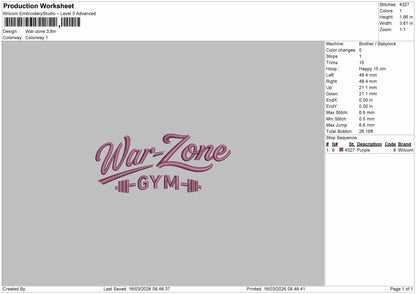 War-Zone Embroidery File 6 sizes