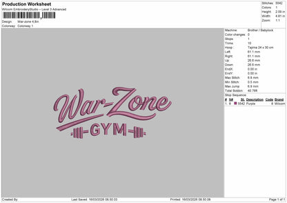 War-Zone Embroidery File 6 sizes