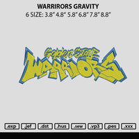 Warriors Gravity Embroidery File 6 sizes