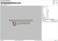 Washington State U Embroidery File 6 sizes