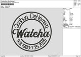 Watchatext Circle Embroidery File 6 sizes