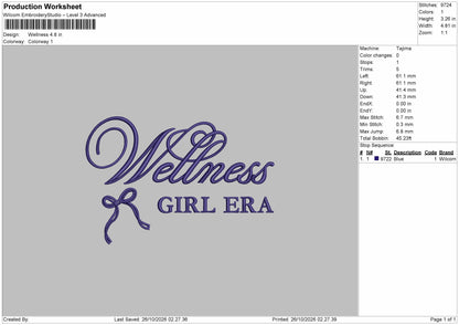 Wellnesstext Embroidery Machine Design File 6 sizes