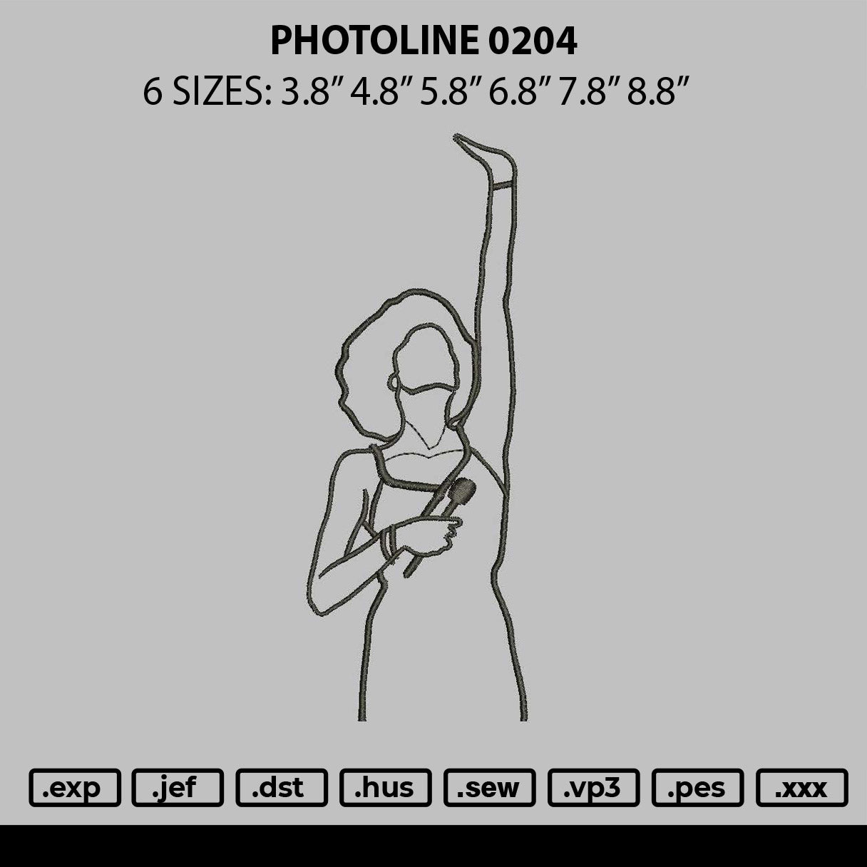 Photoline 0204 Embroidery File 6 sizes