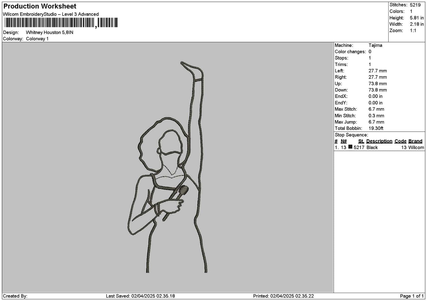 Photoline 0204 Embroidery File 6 sizes
