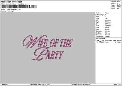 Wifetext 2105 Embroidery File 6 sizes