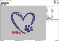 Wilatext Embroidery File 6 sizes