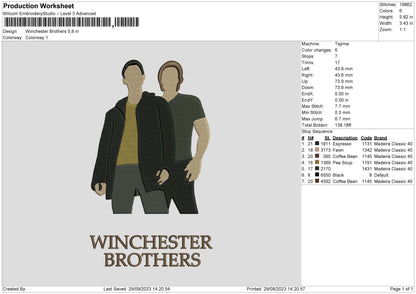 Brothers W Embroidery Machine Design File 6 sizes