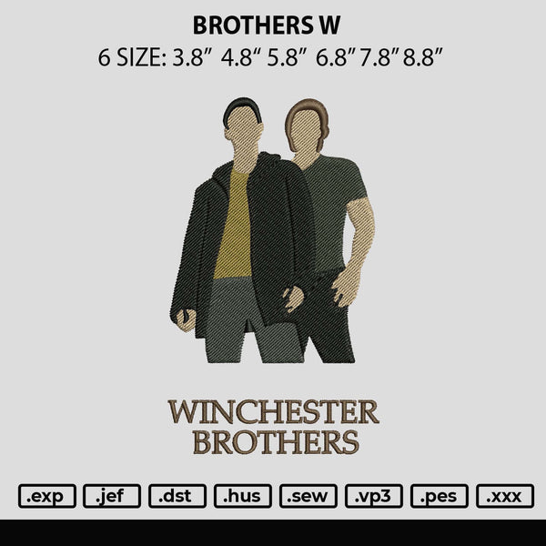 Brothers W Embroidery File 6 sizes