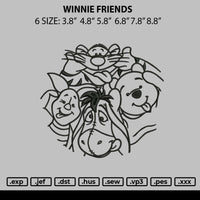 Winnie Friends Embroidery File  sizes