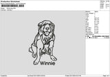 Winnie Dog Embroidery File 6 sizes