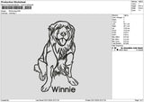 Winnie Dog Embroidery File 6 sizes