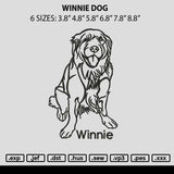 Winnie Dog Embroidery File 6 sizes